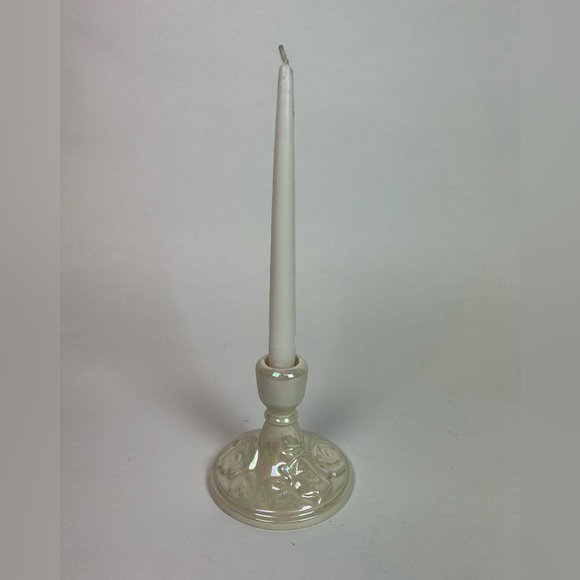 Vintage Opalescent Iridescent Glazed ceramic Candle Holder - Picture 6 of 7